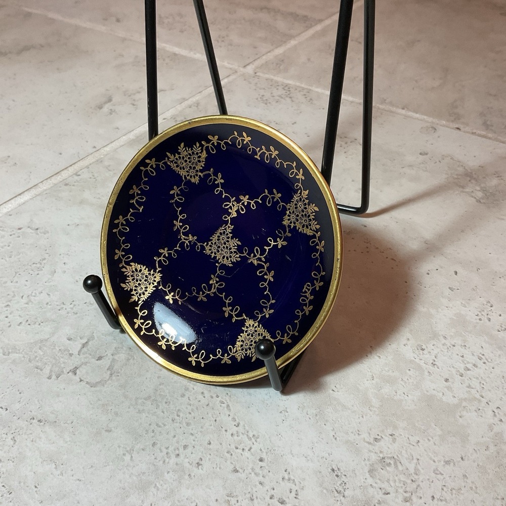 Vintage Linder Kueps Bavaria "Echt Cobalt" Dish With Cobalt Blue Glaze